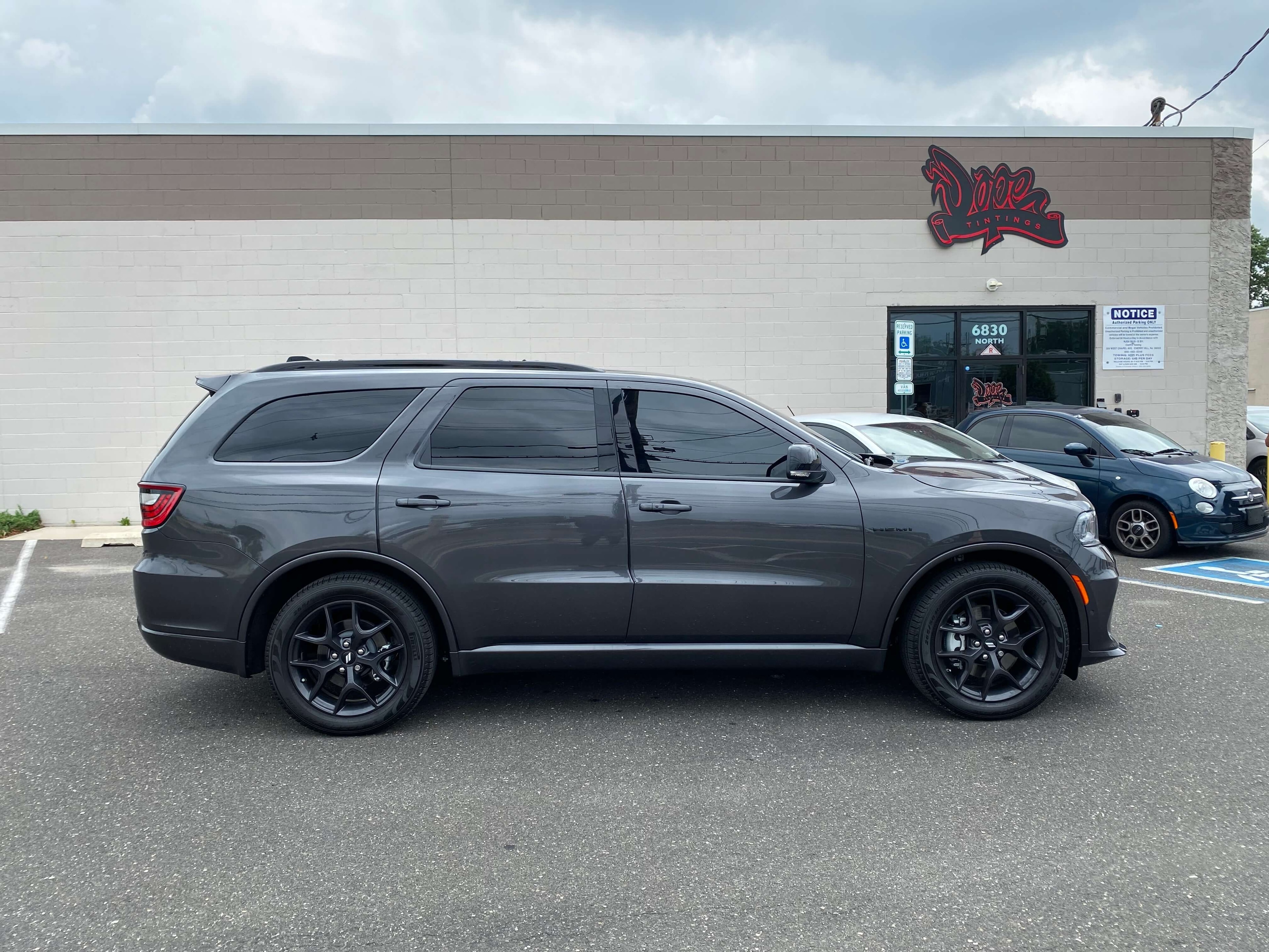 Dodge Durango with completed window tinting at Dope Tintings
